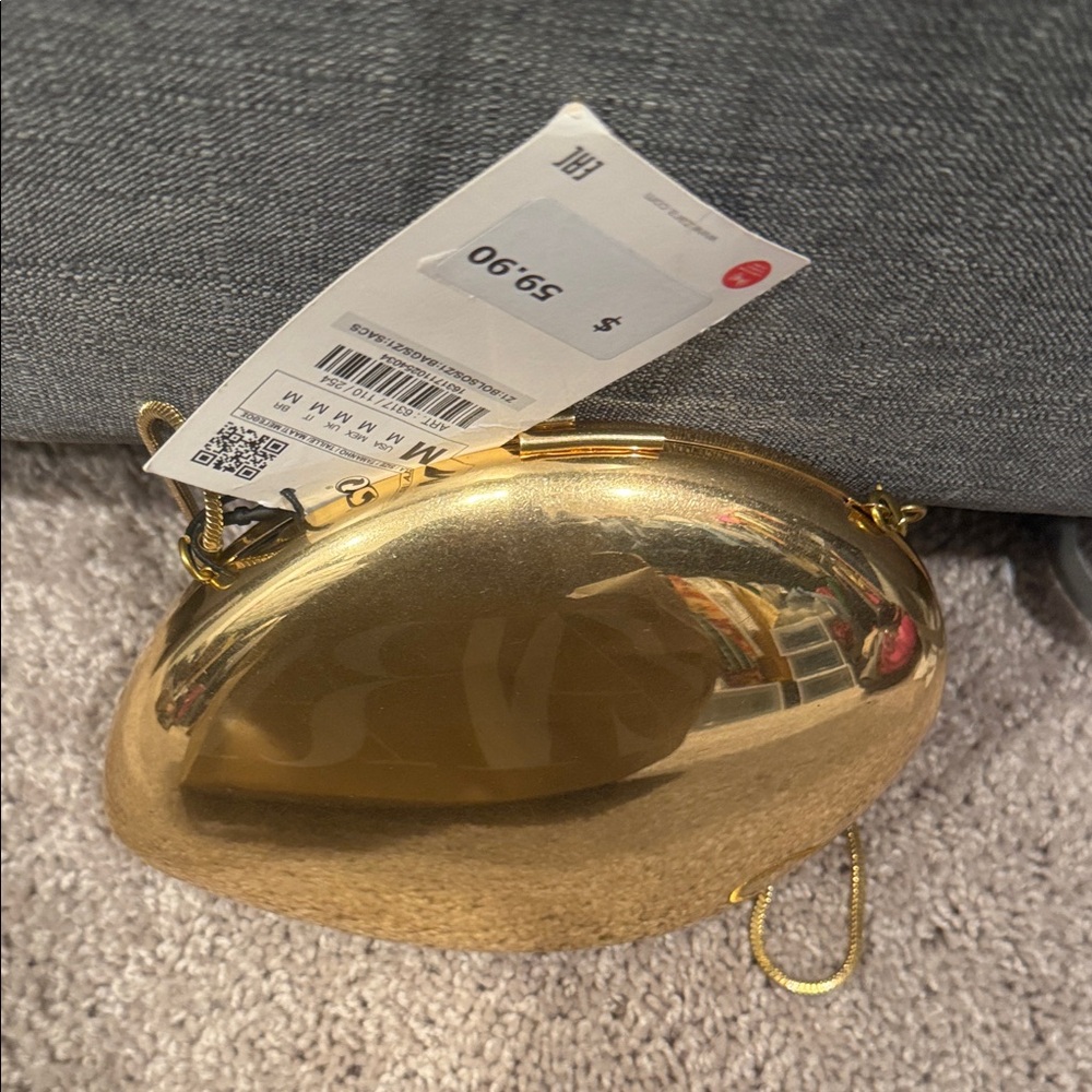 Zara Metallic Gold Clutch